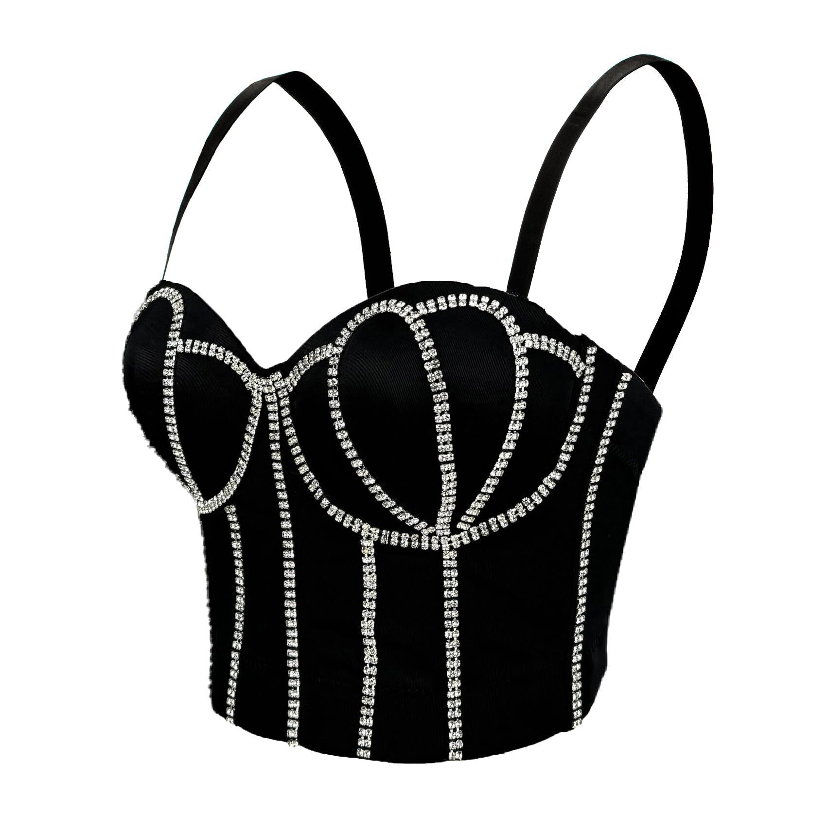 4317 Shiny Bustier Crop Top Corset Top Bra Gradient Purple Club Party Vest